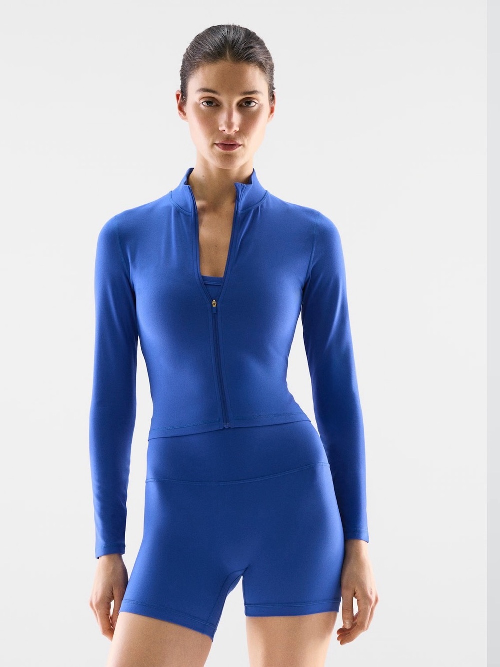 Like New! Aritzia Butter Limit Zip-Front Athletic Top in Ablaze Blue